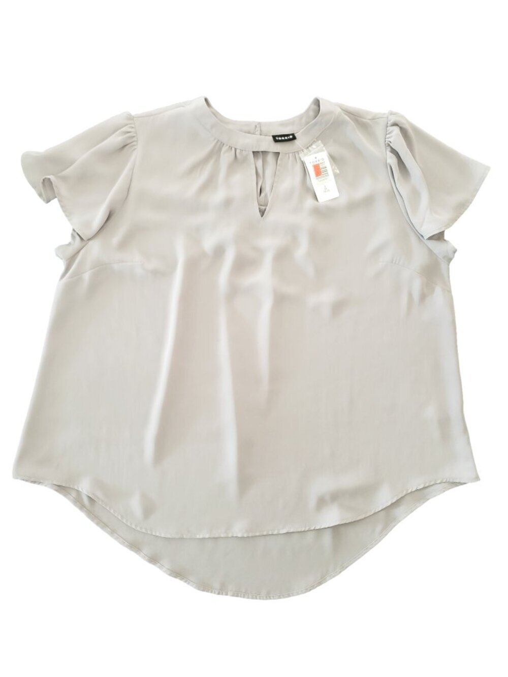 Torrid Gray Flutter Sleeve Blouse NWT Size 2X 18/20